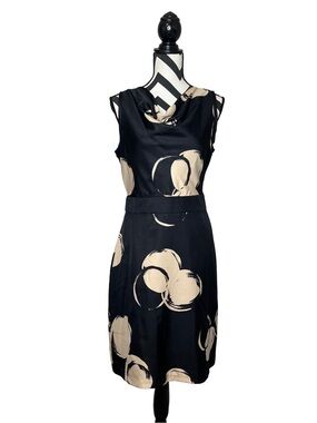 The Limited Cowl Neck Circular Print Career Office Sleeveless Dress Sz 8